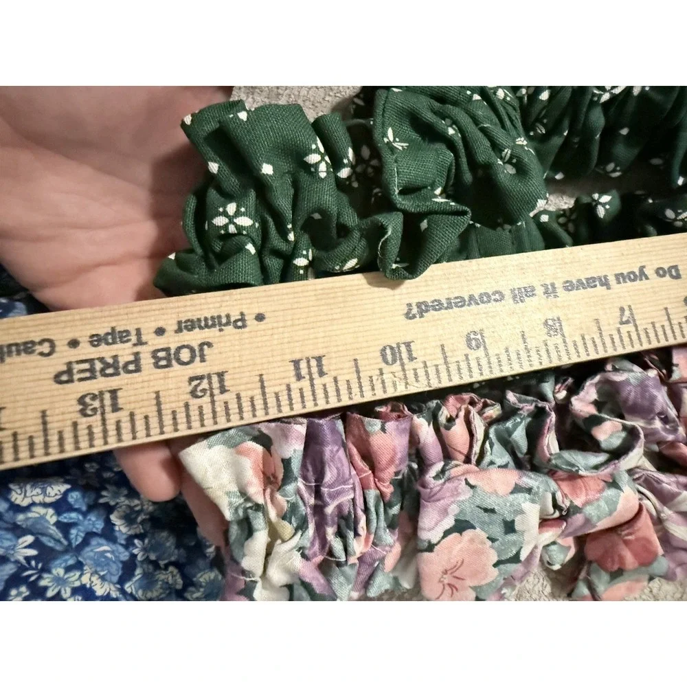 Longaberger Medium Garter for Basket With Bow Heritage Green & Petunia